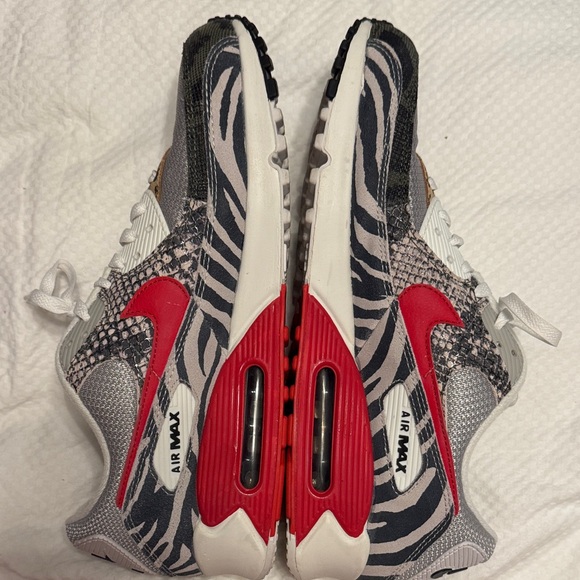 Nike Air Max 90 tunnel walk animal instinct print Red zebra - Picture 1 of 14